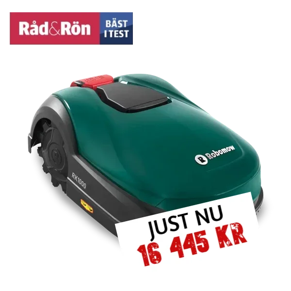 Robotgräsklippare med pris och bäst i test-märke.