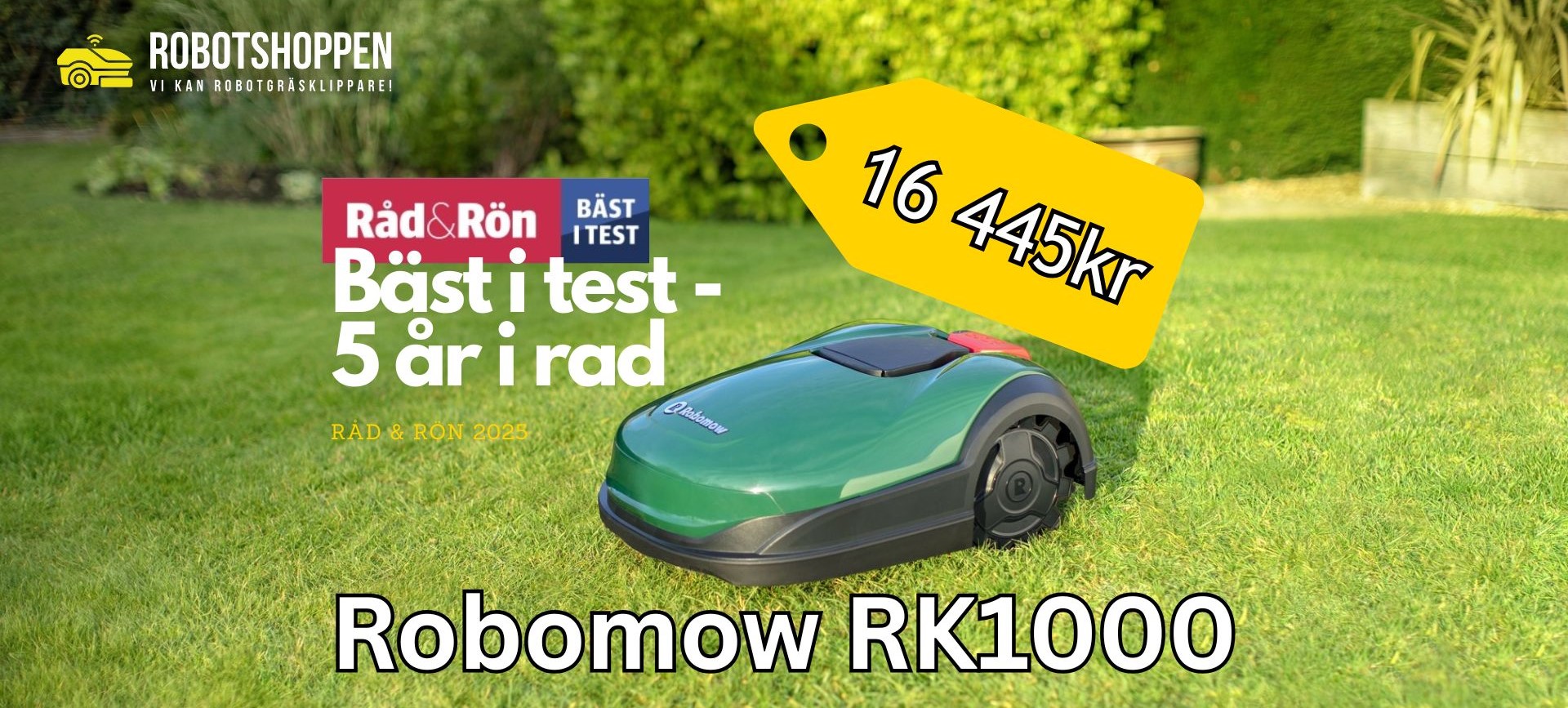 Robotgräsklippare Robomow RK1000 på gräsmatta
